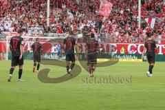 3. Liga - Saison 2025/26 - Energie Cottbus - FC Ingolstadt 04  - Carlsen Frederic Bennedsgaard (Nr.8 - FC Ingolstadt 04) beim 1:1 Ausgleichstreffer - jubel - Foto: Meyer Jürgen