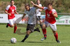 A-Klasse - Saison 2022/2023 - SV irsching - Knodorf - TV 1911 Vohburg  - Manuel Graswald weiss Irsching - Thomas Thaleder rot Vohburg - Foto: Meyer Jürgen