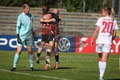 DFB—Pokal 1. Hauptrunde -  Saison 2026/27  - FC Ingolstadt 04 Frauen - 1. FSV Mainz 05 - Der 1:0 Führungstreffer durch Stefanie Reischmann (Nr.24 - FCI Frauen) - jubel - Jenny Beyer (Nr.8 - FCI Frauen) - Schön Marisa TW Mainz - Foto: Meyer Jürgen