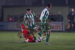 Landesliga - Saison 2025/26 - SV Manching - TSV Hollenbach - Sebastian Graßl (Nr.10 - SV Manching) - Cosar Fatih rot Hollenbach - Foto: Meyer Jürgen