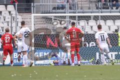 3. Liga; Rot-Weiss Essen - FC Ingolstadt 04; Elfmeter Tor Jubel Treffer 1:0 Arslan Ahmet (6 RWE) Torwart Boevink Pelle (26 FCI)