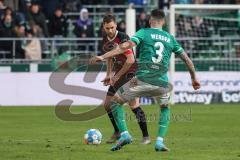 2.BL; SV Werder Bremen - FC Ingolstadt 04; Michael Heinloth (17, FCI) Anthony Jung (3 Bremen)