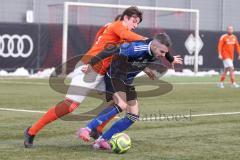 Schanzer Amateurcup 2026 - SV Haunwöhr - SC Irgertsheim - Patrick Mack blau Haunwöhr - David Lechermeier orange Irgertsheim - Foto: Meyer Jürgen