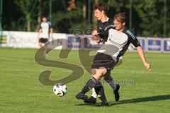 Bezirksliga - Saison 2025/26 - TSV Ober./Unterhaunstadt - VFR Garching - Oliver Günther - TSV Ober-/Unterh.stadt) - Leon Fellner schwarz Garching - Foto: Meyer Jürgen