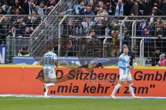 3. Liga; TSV 1860 München - FC Ingolstadt 04; Tor Jubel Treffer Lakenmacher Fynn (19 TSV) Schröter Morris (17 TSV)