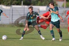 Bayernliga Nord - Saison 2023/2024 - FC Ingolstadt 04 - SSV Jahn Regensburg - Konjuhu Valdrin (Nr.10 - FCI U21) - Luis Bezjak grün Regensburg links - Foto: Meyer Jürgen