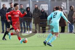 A-Junioren Bundesliga  - Saison 2023/24 - A-Junioren - FC Ingolstadt 04 - TSV 1860 München - Mustafa Özden (Nr.3 - FC Ingolstadt 04 A-Jugend) - Reich Likas blau München - Foto: Meyer Jürgen