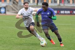 A-Klasse- Saison 2024/25- MTV Ingolstadt - VFB Friedrichshofen - Behlul Limani weiss Friedrichshofen - Juvencio Boa lila MTV - Foto: Meyer Jürgen