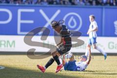 3. Liga; FC Hansa Rostock - FC Ingolstadt 04; am Kopf getroffen Foul Deniz Zeitler (38, FCI) Pfanne Franz (23 HR)