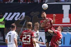 3. Liga; FC Ingolstadt 04 - SV Elversberg; Visar Musliu (16, FCI) Woltemade Nick (27 SVE) Denis Linsmayer (23, FCI) Feil Manuel (7 SVE) Dominik Franke (3 FCI) Zweikampf Kampf um den Ball