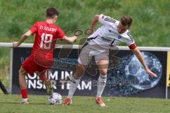 Kreisliga - Saison 2025/26- SV Zuchering - FC Mindelstetten - Leander Friedl rot Zuchering - Christoph Riegler weiß Mindelstetten  - Foto: Meyer Jürgen