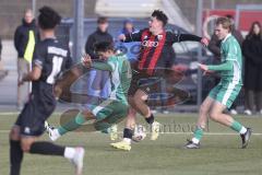 *** A-Junioren Bundesliga  - Saison 2025/26 - FC Ingolstadt 04 - SpVgg Greuther Fürth - Hengmith Timo schwarz FCI - Pusback Tim grün Fürth - Foto: Meyer Jürgen