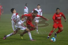 B - Junioren - Bayernliga - U17 - FC Ingolstadt 04 - 1. FC Nürnberg II - Berk Baran rot FC Ingolstadt - Akgün Mahmud weiss Nürnberg -  Foto: Meyer Jürgen