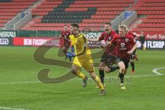 3. Fußball-Liga - Saison 2020/2021 - FC Ingolstadt 04 - FC Viktoria Köln - Der 1:1 Ausgleichstreffer durch Torwart Fabijan Buntic (#24,FCI)  - jubel - Stefan Kutschke (#30,FCI)  - IImari Niskanen (#22,FCI) - Foto: Meyer Jürgen