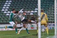 3. Liga - VfB Lübeck - FC Ingolstadt 04 - Caniggia Ginola Elva (14, FCI) Malone Ryan (16 Lübeck) Torwart Raeder Lukas (32 Lübeck)