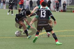 Landesliga Bayern - U17 - B-Junioren - Saison 2022/2023 - FC Ingolstadt 04 II - SV Schalding - Heining  -Ndukwu Dickson schwarz FCI - Lenni Dambeck #8 Schalding -  Foto: Meyer Jürgen