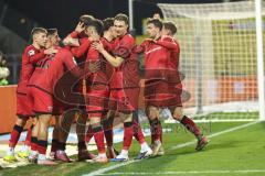 3. Liga; SSV Ulm - FC Ingolstadt 04; Tor Jubel Treffer 0:1 Julian Kügel (29, FCI) Marcel Costly (22, FCI) Linus Rosenlöcher (19, FCI) Emre Gül (5, FCI) Dennis Kaygin (10, FCI) Gustav Christensen (24, FCI) Emre Gül (5, FCI) Jasper Maljojoki (23, FCI) Max B