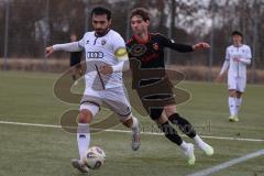 Freundschaftsspiel - Saison 2025/26 - FC Ingolstadt  II - ASV Neumarkt - Muhammed Atak (Nr.2 - FC Ingolstadt II) - Leon Gümpelein schwarz Neumarkt  - Foto: Meyer Jürgen