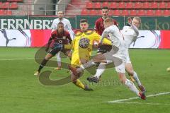 3. Fußball-Liga - Saison 2020/2021 - FC Ingolstadt 04 - FC Viktoria Köln - Der 1:1 Ausgleichstreffer durch Torwart Fabijan Buntic (#24,FCI)  - jubel - Foto: Meyer Jürgen