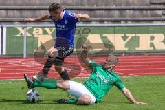 Sparkassenpokal - DJK Ingolstadt - FC Gerolfing - Markus Abele grün Gerolfing - Michael Graßl blau DJK Ingolstadt - Foto: Jürgen Meyer