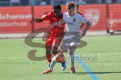 A-Junioren Bundesliga  - Saison 2023/24 - A-Junioren - FC Ingolstadt 04 - 1.FC Heidenheim - Jason Osei Tutu (Nr.24 - FCI) - Kopf Joshua weiss Heidenheim - Foto: Meyer Jürgen