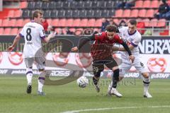 3. Liga; FC Ingolstadt 04 - VfL Osnabrück; Hawkins Jalen (20 FCI) Köhler Sven (6 VfL) Tesche Robert (8 VfL)