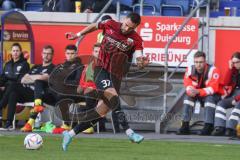 3. Liga; MSV Duisburg - FC Ingolstadt 04; Pascal Testroet (37, FCI) verstolpert