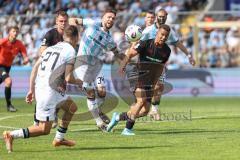 3. Liga; TSV 1860 München - FC Ingolstadt 04; Zweikampf Kampf um den Ball Marcel Costly (22, FCI) Simon Lorenz (32, FCI) Haugen Sigurd (22 TSV) Hobsch Patrick (34 TSV)