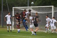 Bayernliga Nord - Saison 2024/25 - FC Ingolstadt 04 II - ATSV Erlangen - Tobias Schröck (Nr.21 - FCI U21) - Markert Lukas weiss Erlangen - Foto: Meyer Jürgen