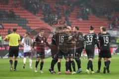 2.BL; FC Ingolstadt 04 - Erzgebirge Aue; Tor Jubel Treffer Visar Musliu (16, FCI) Thomas Keller (27, FCI) Christian Gebauer (22, FCI) Patrick Schmidt (32, FCI) Florian Pick (26 FCI) Valmir Sulejmani (33, FCI) Marcel Gaus (19, FCI)