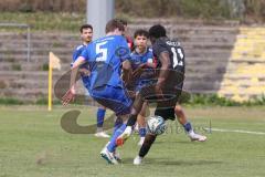 Bayernliga Nord - Saison 2024/25 - FC Ingolstadt 04 II - Würzburger FV 04 - Jason Osei Tutu (Nr.11 - FCI U21) - Hansen Hendrik blau Würzburg - wird gefoult im Strafraum und es gibt Elfmeter - jubel - Foto: Meyer Jürgen