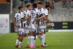 3. Liga - Saison 2026/27 - SC Sonnenhof Großaspach - FC Ingolstadt 04 - Der 0:1 Führungstzreffer durch Obed Ugondu (Nr.17 - FCI) - jubel - - XXXXX - Foto: Meyer Jürgen