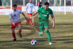 Bezirksliga OBB Nord - SV Manching - FC Schwabing München - Daniel Spies (#22 Manching) - Schmidt Louis weiss Schwabing - Foto: Jürgen Meyer