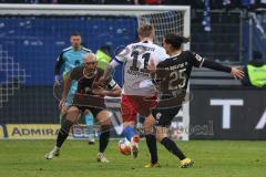 2.BL; Hamburger SV - FC Ingolstadt 04; Nico Antonitsch (5, FCI) Jonatan Kotzke (25, FCI) blocken Kaufmann Mikkel (11 HSV)