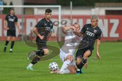 Bayernliga Süd - Saison 2021/2022 - FC Ingolstadt 04 II - SV Donaustauf - Riedl Fabio (#18 FCI) - Tobias Lotter weiss Donaustauf - Foto: Meyer Jürgen