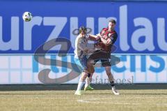 3. Liga; FC Hansa Rostock - FC Ingolstadt 04; Zweikampf Kampf um den Ball Haugen Sigurd (18 HR) Ryan Malone (16, FCI)