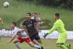 Relegation 2 - U17 - SSV Jahn Regensburg - FC Ingolstadt 04 - Torchance verpasst Dominik Dedaj (21 FCI), Torwart Milan Herczig (1 SSV) und Stefan Rank (3 SSV) klärt