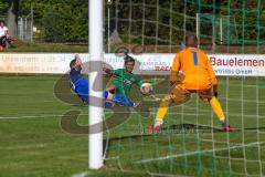 Bezirksliga Oberbayern Nord - SV Manching - SV Nord Lerchenau - Said Magomedov (#17 Manching) grün - Hafner Korbinian blau Lerchenau - Angermeier Mathias Torwart Lerchenau - Foto: Jürgen Meyer