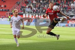 3.Liga - Saison 2022/2023 - FC Ingolstadt 04 -  - SV Waldhof-Mannheim - Calvin Brackelmann (Nr.17 - FCI) - Marc Schnatterer (Nr.13 - SV Waldhof Mannheim) - Foto: Meyer Jürgen