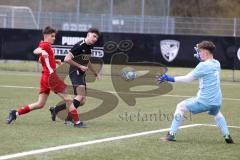 B-Junioren - Bayernliga -  Fc Ingolstadt 04 - TSG 1860 Rosenheim - Drakulic Ognjen schwarz  FCI mit dem 3:0 Führungstreffer - jubel - Stein Simon Torwart Rosenheim -  Foto: Meyer Jürgen