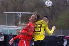 Bayernliga Süd - Saison 2022/2023 - FC Ingolstadt 04 - SV Kirchanschöring - Juan Ignacio Cabrera (Nr.27 - FCI II) - Huber Elias #23 gelb Kirchanschöring - Foto: Meyer Jürgen