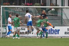 Testspiel - Bezirksliga - Saison 2025/26 - FC Gerolfing - SpVgg Joshofen Bergheim - Der 0:1 Führungstreffer durch Vincent Porombka weiss Joshofen Bergheim - Den Lovric #20 Gerolfing - Michael Oblinger Torwart Gerolfing - David Bogicevic weiss #9 Joshofen 
