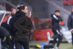 3. Liga; FC Ingolstadt 04 - Alemannia Aachen; an der Seitenlinie, Spielerbank Cheftrainerin Sabrina Wittmann (FCI)