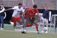 2023_10_28 - Bayernliga Nord - Saison 2023/24 - FC Ingolstadt 04 II - ASV Cham - Leandro Joaquin Kreit Casale rot FCI - Michael Lamecker weiss Cham - Foto: Meyer Jürgen