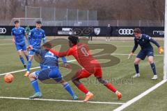 A-Junioren - Bundesliga Süd FC Ingolstadt 04 - TSG 1899 Hoffenheim - Michael Udebuluzor (Nr.9 - FCI A-Junioren) -  Gebauer Leon blau Hoffenheim - Blöndal Petersson Torwart Hoffenheim - Foto: Meyer Jürgen