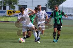 Testspiel - SpVgg Greuther Fürth - FC Ingolstadt 04 - Denis Linsmayer (Nr.23 - FCI) - Nils Röseler (Nr.13 - FCI) - Zebrauskas Natanas (#36 Fürth) - Foto: Jürgen Meyer