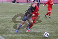 Bayernliga - Frauen - Saison 2022/2023 - FC Ingolstadt 04 II TSV Schwaben Augsburg - Annika Siebenhüter rot FCI - Nicole Wagner schwarz Augsburg - Foto: Meyer Jürgen