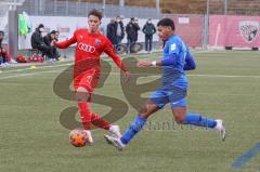 A - Junioren Bundesliga Süd/Südwest -  Saison 2021/2022 - FC Ingolstadt 04 - Heidenheim - Perconti Jonas (#2 FCI) - Jaryu Seedy blau Heidenheim - Foto: Meyer Jürgen