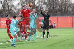 A-Junioren Bundesliga  - Saison 2023/24 - A-Junioren - FC Ingolstadt 04 - TSV 1860 München - Luca Lechner (Nr.5 - FC Ingolstadt 04 A-Jugend) - Avdija Erion Torwart München - Foto: Meyer Jürgen