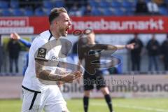 3. Liga; SV Meppen - FC Ingolstadt 04; Tor Jubel Treffer 0:1 Patrick Schmidt (9, FCI) mit dem Kopf